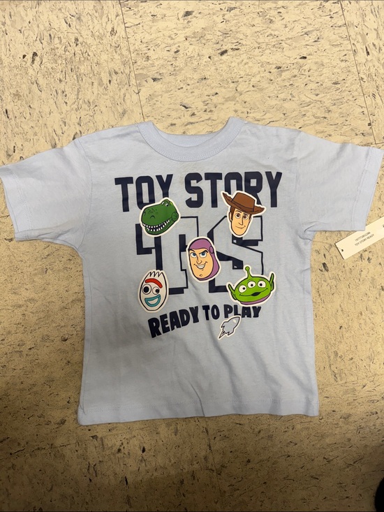 Disney Other - Disney Light Blue Toy Story 'Ready to Play' Graphic Tee with Character Patches